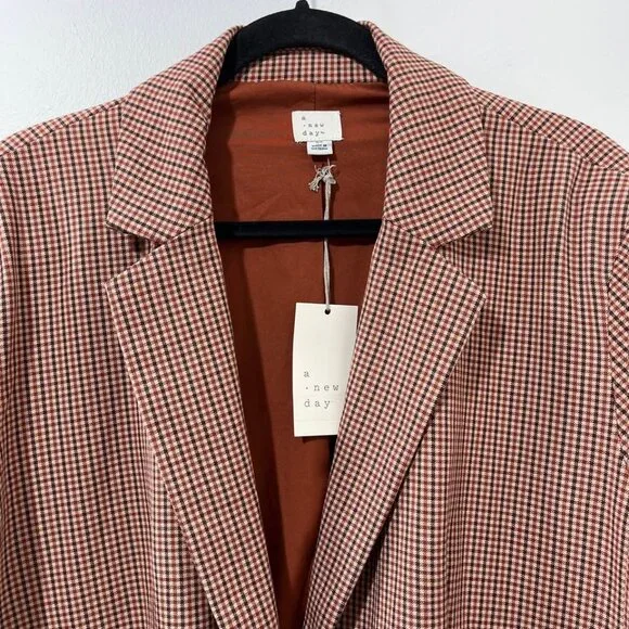 A New Day NWT Preppy Plaid Classic Boyfriend Academic Career Blazer [size XL] - Picture 3 of 9